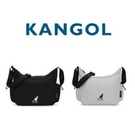 韓國 KANGOL 黑灰色牛津布 配錢包 斜咩袋