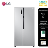 LG แอลจี ตู้เย็น 2 ประตู Side by Side Smart Inverter ขนาด 18.3 คิว รุ่น GC-B187JQAM.AHSPLMT สีเงิน