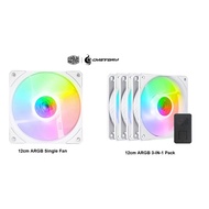 Cooler Master Sickle Flow 120 ARGB White Edition Case Fan | 12cm Casing Fan Sickleflow | Single Pack