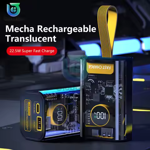 18650/21700 Battery Charger Case DIY Power Bank Box PD22.5W Fast Charging Case 10000mAh Polymer Batt