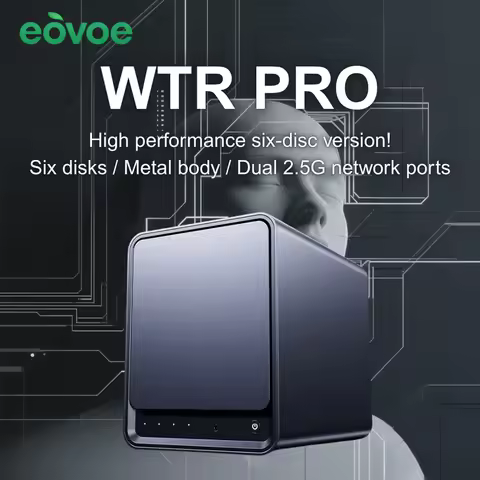 EOVOE WTR Pro NAS Mini PC with 4 Bay Twin Lake N150 DDR4 3200MHz Support 2.5/3.5" HDD*4 M.2 2280 NVM