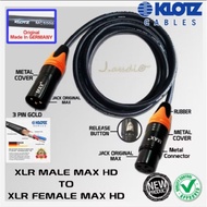 KLOT - professional audio cable 1x XLR male to female XLR 1 meter long