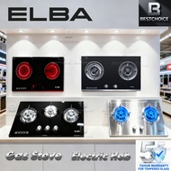 ELBA  2/3 BURNER THICK TEMPERED GLASS GAS HOB STOVE CERAMIC INDUCTION STAINLESS STEEL DAPUR