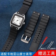 For Cartier Watch Band Sandoz Series W20121u2 Soft Watrproof Watch Strap Santos 23mm