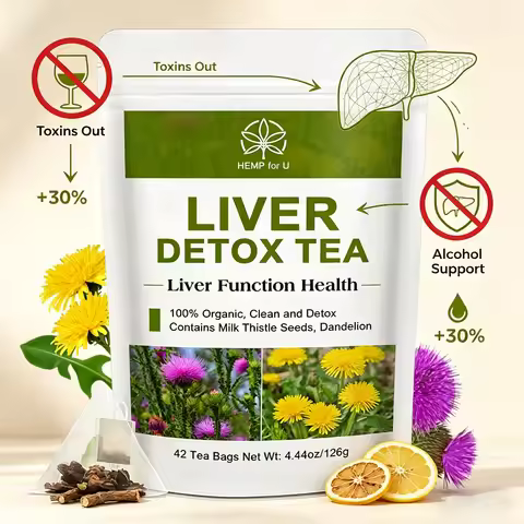 42 days Liver Cleanse Detox & Repair Herbal Tea - Silymarin Milk Thistle Supplements with Dandelion