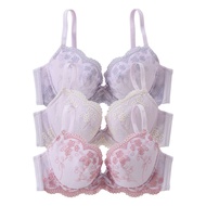 [Direct Form Japan] Nissen_  Flower Lace Bra 3-Piece Set (Triumph)