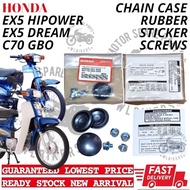 HONDA EX5 HIPOWER DREAM GBO C70 CHAIN CASE SCREW RUBBER STICKER COMBO SET PENUTUP RANTAI BESI -HOT I