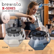 Brewista x series glass server 500ml blue shadow clear gilded border brewista coffee server teapot/ 