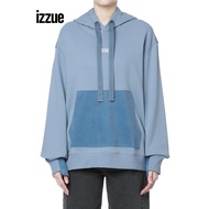 Izzue Women's Hooded Sweatshirt Autumn Street Trend Stitching Stacking Design 3143F1H