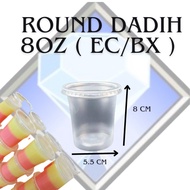 BEKAS DADIH  PLASTIK WITH LID (L) 8oz  - 100pc