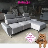 ✨ Free Delivery ✨ Bahagia Cosyl L shape Sofa ~ Velvet Sofa ~ Living Room Furniture ~ Adjustable Headrest 沙发