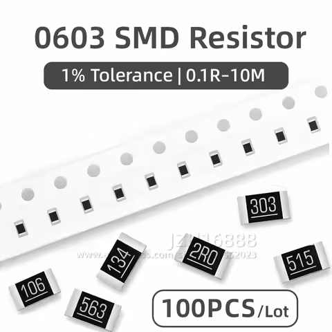 100pcs 1% 0603 SMD resistor 0R ~ 10M 1/4W 0 0.1 1 10 100 150 220 330 ohm 1K 2.2K 4.7K 10K 100K 1R 10