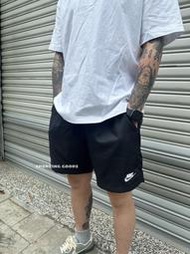 S.G NIKE NSW 黑色 刺繡小LOGO 抽繩 膝上短褲 防風面料 海灘褲 運動休閒 短褲 AR2383-010