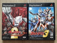 日版 PS2 BANDAI ULTRAMAN FIGHTING EVOLUTION 2 & 3 鹹蛋超人 咸旦超人格鬥 戰鬥革命 2 & 3 雲集歷代超人及怪獸 經典動作格鬥遊戲一套 2 集 （可散買