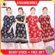 Women Short Sleeves Button Kaftan Cotton Sleeping Dress Pyjamas Free Size Baju Tidur/Baju Kaftan/Kelawar [D15494]