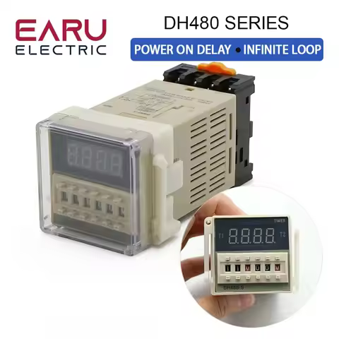 DH48S-1Z DH48S-2Z DH48S-S Digital LED Programmable Timer Time Relay Switch 0.01S-99H99M DIN RAIL AC1