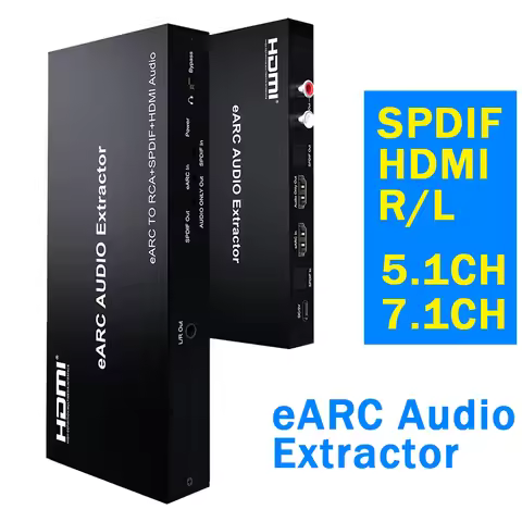 192KHz eARC ARC Audio Extractor HDMI eARC to 7.1Ch HDMI Audio ONLY+SPDIF+R/L+3.5mm Audio Converter f
