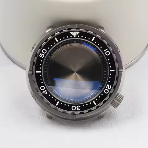 Titanium Tuna Can Watch case C3 Luminous Sapphire glass Diving watch case fits Seiko for NH35/NH36 A