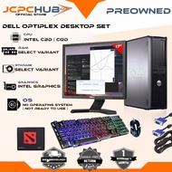 DESKTOP OFFICE COMPUTER PACKAGE Dell Optiplex 780 / 380 SFF Slim Desktop Set with 17 Inches Square LED Monitor, RGB Keyboard Mouse Mousepad and Complete Accessories PC Package( NO OS ) Refurbished Complete Computer Set