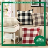 ChK Pillowcase Classic Square Linen Large Lattice Pillow Home Bed Sofa Decorative Cover - Sarung Bantal Kusyen Sofa