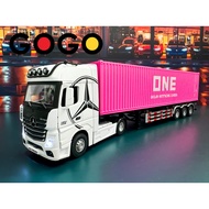 Container ONE 40ft white square head metal tractor model