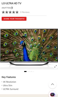 Lg 49uf7700 tv with remote