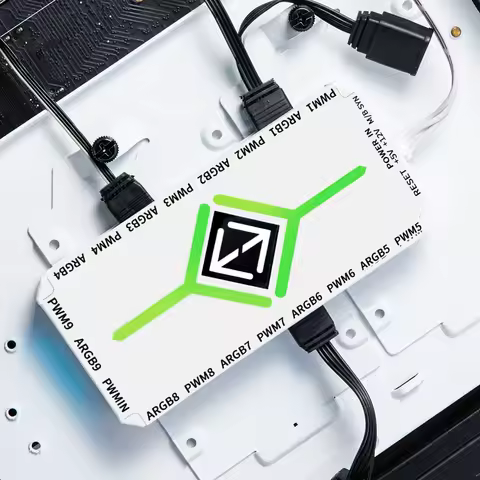 1 To 9 3 in 1 5V 3 Pin ARGB Controller Cooling Fan Hub PWM Fan Hub PWM ARGB Fan Hub for 5V Addressab