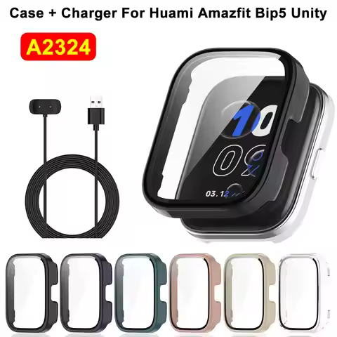 Full PC Protective Case For Huami Amazfit Bip5 unity A2324 Bip 5 Screen Protector Cases Cover + Plas
