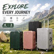 Aluminum Frame Luggage Hard Shell Zipperless TSA Lock 360° Spinner Suitcase 22/26/30 Inch 行李箱