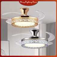 【Shrry Lighting】DC Motor Ceiling Fan With Light 36"42"48" Fan With Light Ceiling Fan in Indoor LED Light