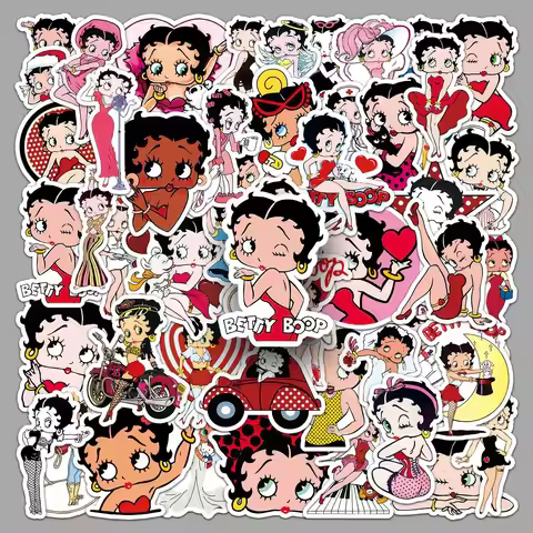 10/50PCS Cartoon Betty Boop Animation Sticker DIY Decoration Mobile Phone Case Notebook Water Cup Sk