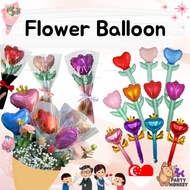 PartyMonkey Flower Balloon Mother's Day Teacher's Day Gift Bouquet Tulip Heart Hand Stick Magic Fair