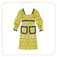KLOSET Heart Sequin With Front Pockets Dress (AW19-D016) ชุดเดรสแขนยาว ผ้าเลื่อมพิมพ์ลายหัวใจ