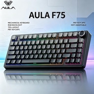 AULA F75  Mechanical Keyboard 75% 80 Key RGB Tri-Mode Wired Bluetooth 2.4G Gasket Structure Hot-swap