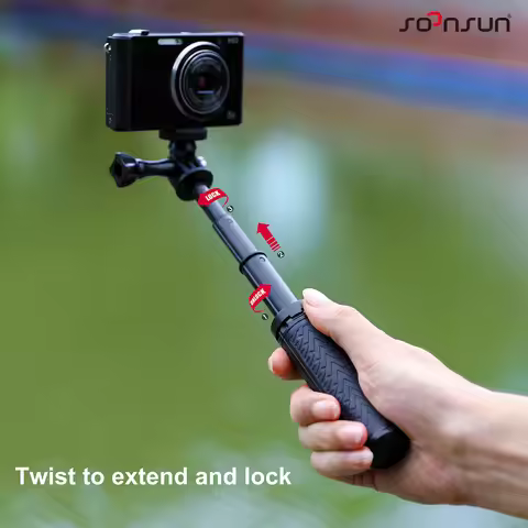 SOONSUN Mini Selfie Stick Tripod for GoPro SJCAM AKASO Insta360 DJI Action Camera Pocket Selfie Stic