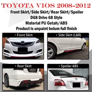TOYOTA VIOS NCP93 DUGONG 2008-2012 D68 DRIVE MODEL FRONT SKIRT/SIDE SKIRT(L&R)/REAR SKIRT/SPOILER MA