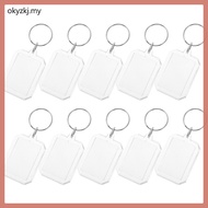 👓 10Pcs Acrylic Octagonal Keychain Picture Frame Simple Design for Photo Insertion 2.95X1.38X0.08In