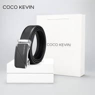 Coco Kevin หนังวัวแท้แท้ หนัง เข็มขัดสําหรับผู้ชายหัวเข็มขัดอัตโนมัติธุรกิจระดับไฮเอนด์ เอว เข็มขัดเ