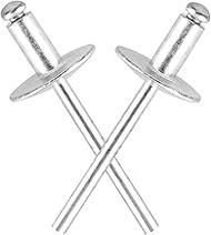 DMJJSD Pack of 50 Blind Rivets with Large Flange, Pop Rivets Steel Mandrel/Aluminium Body, Blind Riv