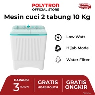 POLYTRON Mesin Cuci 2 Tabung 10 Kg Primadona Giant Series Hijab PWM 1076G