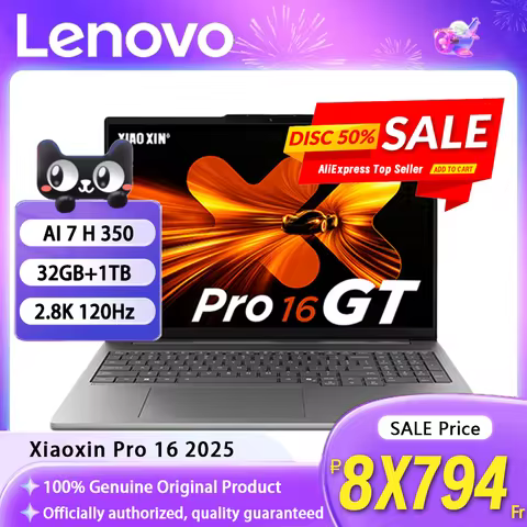Lenovo Xiaoxin Pro 16 2025 GT AI 7 H 350/AI 9 H 365 16inch 32GB 1TB 2.8K 120Hz OLED Grey