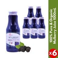 Mulberry Juice 1000mL 6 or 8 Bottles | 100% PURE ORGANIC | NEVER FROM CONCENTRATE