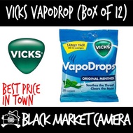 [BMC] Vicks Vapodrop Original Menthol (Bulk Quantity 12 Packs/Box) [SWEETS] [CANDY]