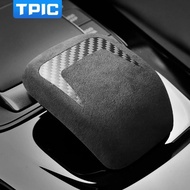 TPIC Alcantara Suede Gear Shift Knob Handle ABS Cover Trim Sticker For Mercedes W177 V177 W118 A Cla
