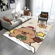 3D Capybara rug for living room, bedroom, boys blue play area rug, teen boy room decorative floor ma