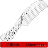 Fish Pure Bright 999 Lotus Year With Hair Silver Says Carved Comb Pure Silver Long Handle Year Seiko