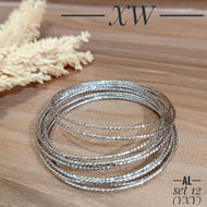 YAXIYA silver 12pc keroncong bracelet set G06025