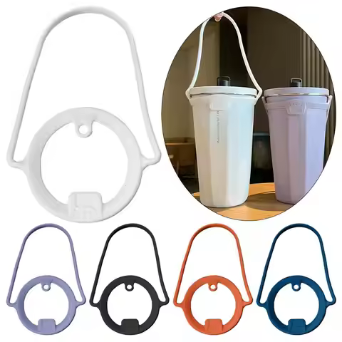 1Pc Silicone Water Bottle Handle Insulated Tumblers Coffee Mug Dia 85 to 100mm Portable Leakproof Cu