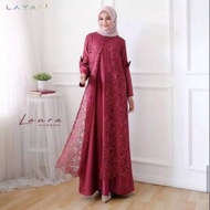 Gamis Syari Brokat Ter Model Baju Gamis Kombinasi Brokat Laura