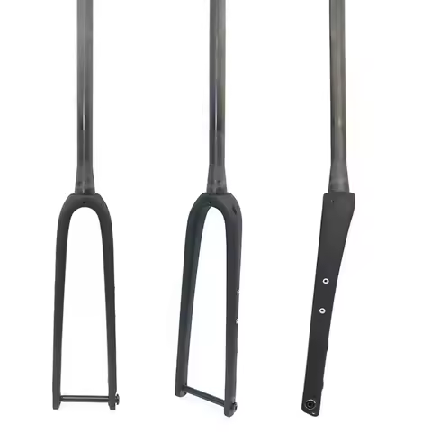 Gravel Fork Carbon Fiber Tapered Gravel Bicycle Front Fork Bike Fork Black Matte 700C x 45C Thru Axl